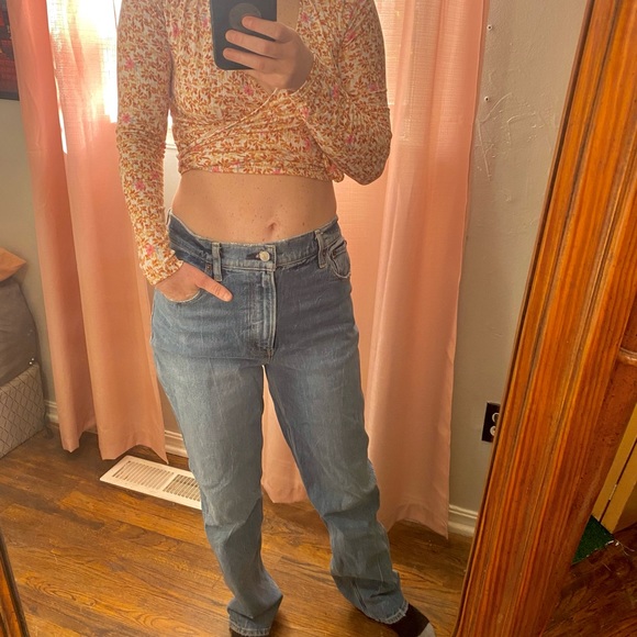 Abercrombie & fitch the 90’s straight ultra high rise size 6r /28 jeans - Picture 2 of 4